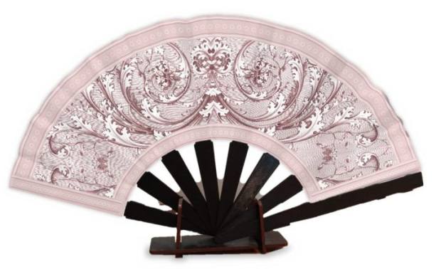 Abanico Acanto porcelana rosa viejo