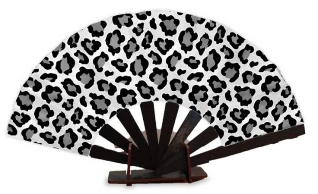 Abanico Animal print gris