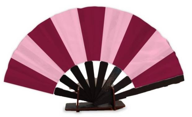 Abanico Barras bordó y rosa radial