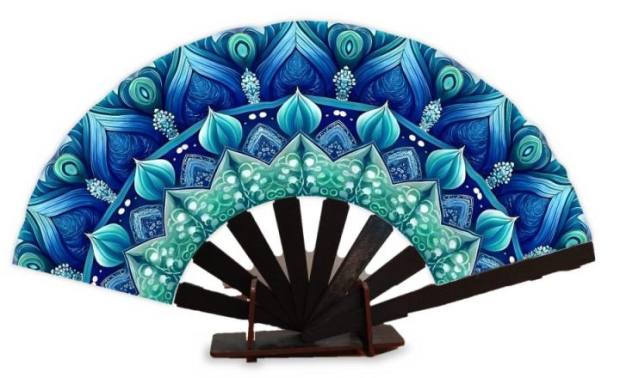 Abanico Mandala verde