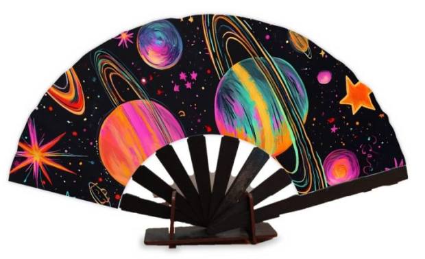 Abanico Planetas neón